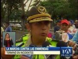 Incidentes en marcha contra las enmiendas en Guayaquil