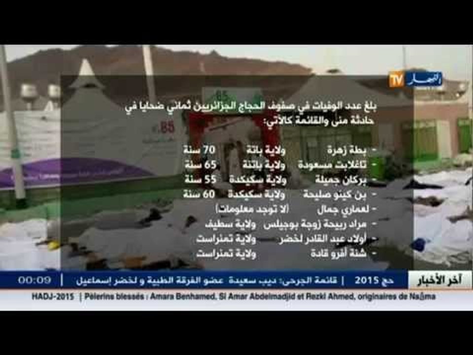 قائمة بأسماء الوفيات والجرحى في صفوف الحجاج الج...