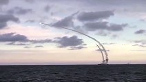 Russian Navy Launching Cruise Missiles