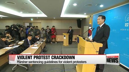 Korea's justice minister announces new punishment guidelines for violent protesters