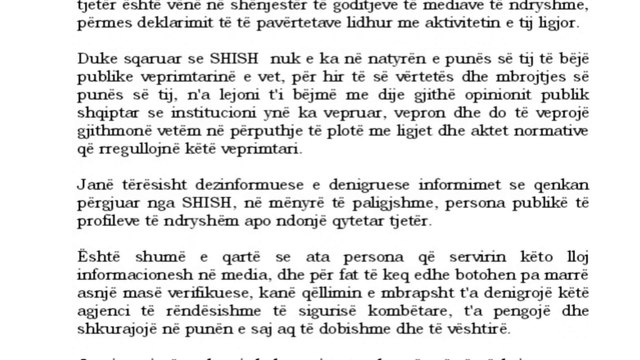 SHISH HEDH POSHTE AKUZAT PER PERGJIMET