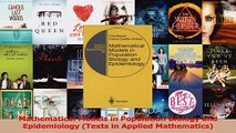 Download  Mathematical Models in Population Biology and Epidemiology Texts in Applied Mathematics Ebook Online