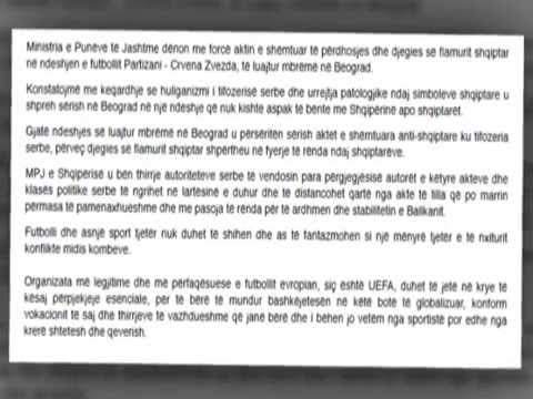 QEVERIA SHQIPTARE DENON ASHPER DJEGIEN E FLAMURIT SHQIPTAR NE STADIUMIN E BEOGRADIT LAJM