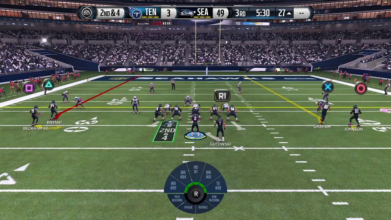 One handed grab with touchdown