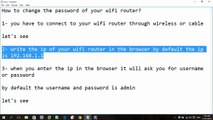 How to change your Wifi router passowrd