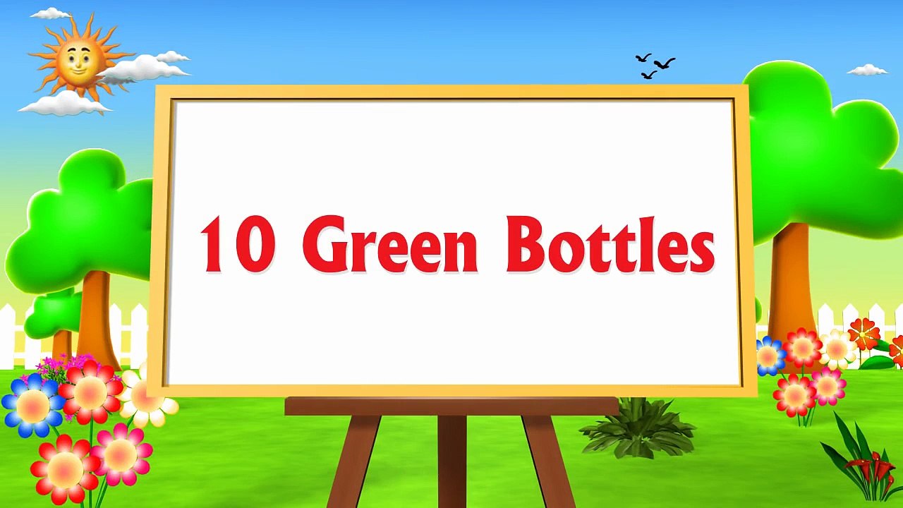 Ten Green Bottles Hanging on the Wall 3D Nursery Rhymes English