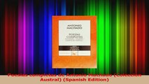 PDF Download  Poesias completas de Antonio Machado Coleccion Austral Spanish Edition Read Online