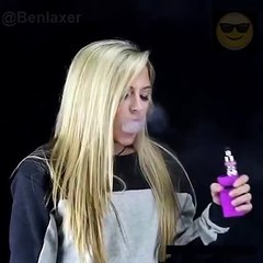 GIRL exhale smoke of Sheesha...