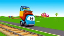 Leo Junior baut einen Bahnhof - Der kleine Zug braucht eine Bahnstation - 3D Cartoon in de