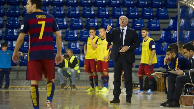 (FCB Lassa Fútbol Sala): Marc Carmona y Lin, antes del FCB Lassa-Palma Futsal