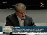 Ecuador pedirá visado a cubanos a partir del 1º de diciembre