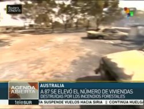 Incendios forestales en Australia destruyen 87 viviendas