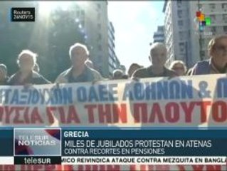 Download Video: Grecia: jubilados protestan contra los recortes a las pensiones