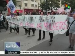 下载视频: Brasil: mujeres marchan en Sao Paulo contra la violencia machista