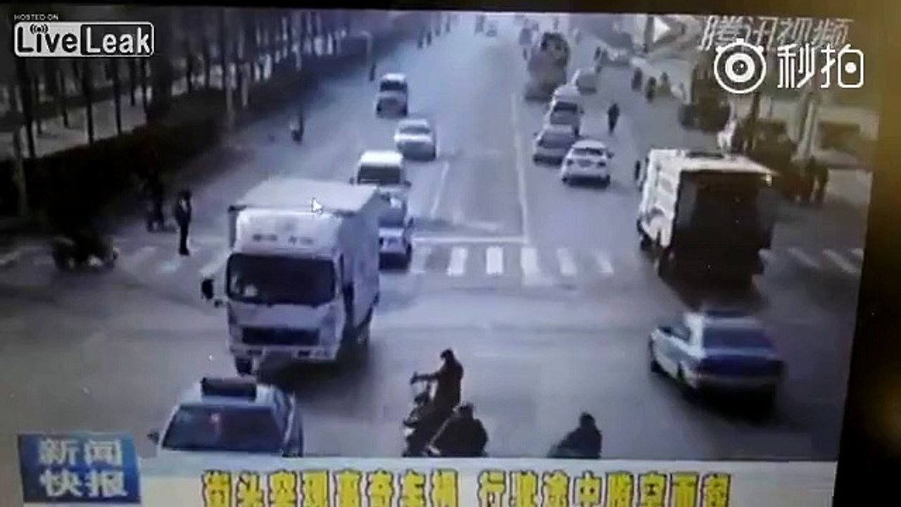 Bizarre accident with vehicle tail left in air by unknown force