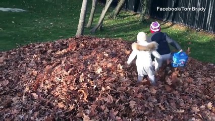 Tom Brady dresses up like a turkey and scares his children