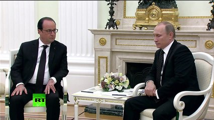 La rencontre de François Hollande et Vladimir Poutine au Kremlin
