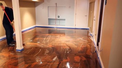 Designer Metallic Epoxy Floor Installation