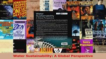 PDF Download  Water Sustainability A Global Perspective PDF Full Ebook