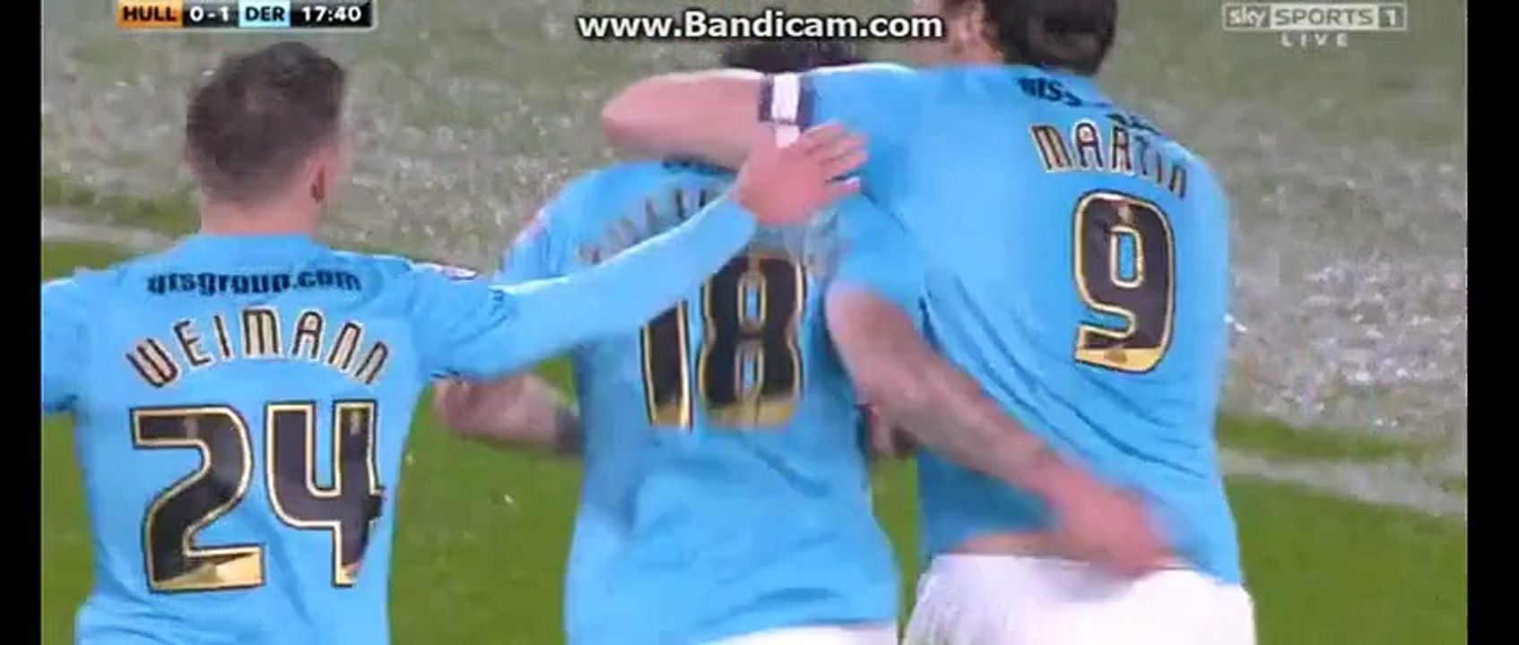 Jacob Butterfield Stunning 0-1 Goal _ Hull City v. Derby County _ England - Championship - 27.11.2015 HD