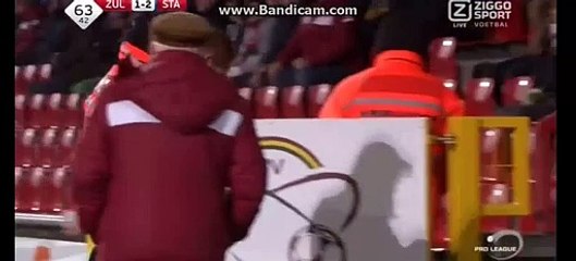 Adrien Trable Amaizing Foul Red Card - Zulte Waregem vs Standard - 27-11-2015