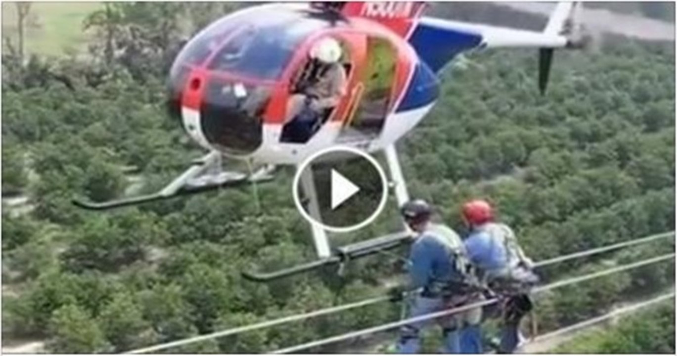 Fix electric cable through helicopters