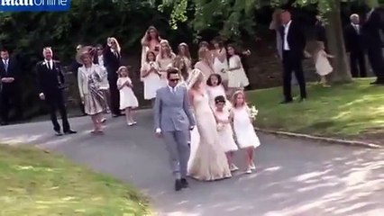 Kate Moss and Jamie Hince pose for wedding photos