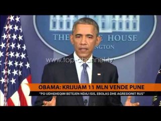 Obama: Krijuam 11 mln vende pune - Top Channel Albania - News - Lajme
