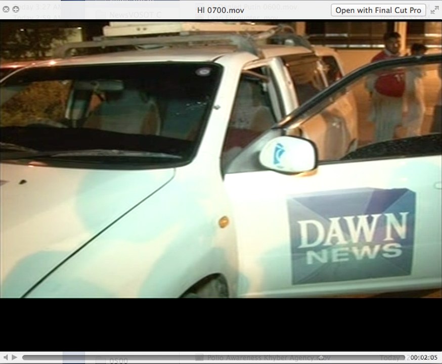 DawnNews DSNG van attacked in Karachi