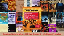 Read  Boston University Off the Record  College Prowler EBooks Online