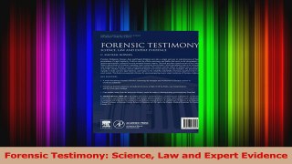Read  Forensic Testimony Science Law and Expert Evidence Ebook Free
