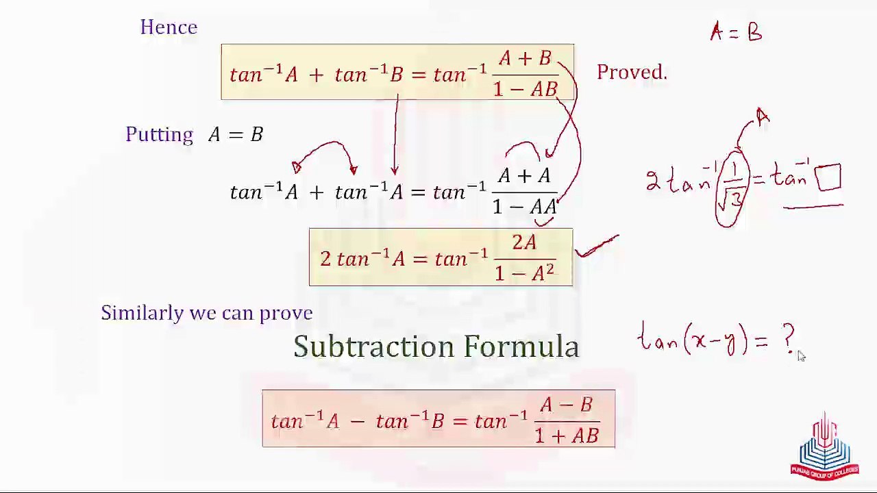 Proof of the Formulas