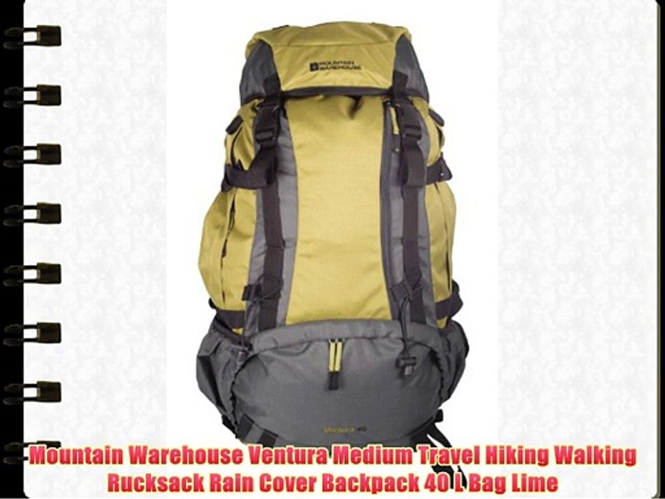 Mountain Warehouse Ventura Medium Travel Hiking Walking Rucksack Rain Cover Backpack 40 L Bag
