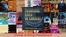 Read  Examining Lives in Context Perspectives on the Ecology of Human Development Ebook Free
