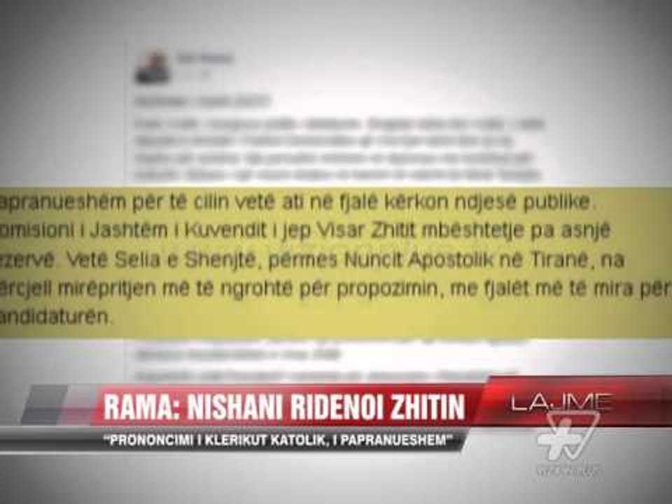 Rama reagon për Visar Zhitin - News, Lajme - Vizion Plus