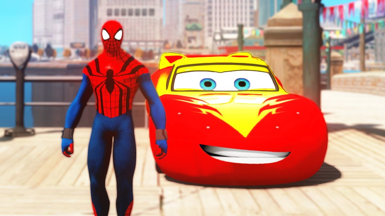 Disney Cars Pixar Spiderman Nursery Rhymes & Lightning McQueen Colors (Children Songs with Action)