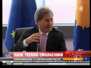Hahn në Kosovë: Frenoni emigracionin - News, Lajme - Vizion Plus