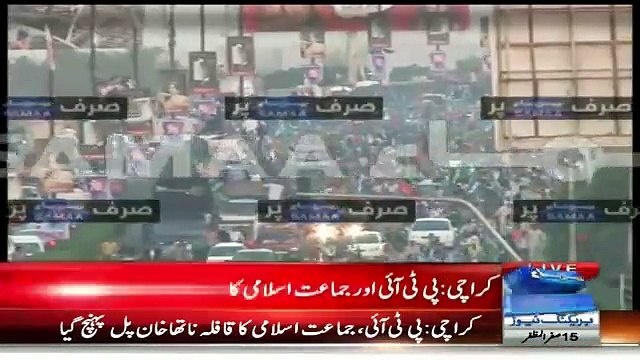 Aerial Views Of PTI & JI Huge Rally in Karachi - II