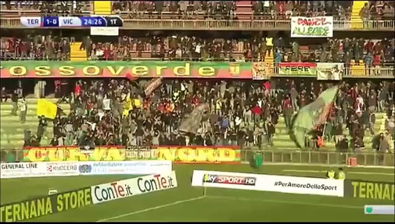 1-0 Fabio Ceravolo Goal Italy  Serie B - 28.11.2015, Ternana Calcio 1-0 Vicenza Calcio