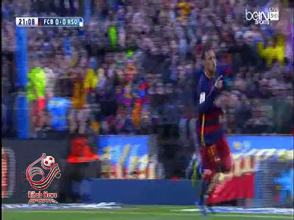 اهداف الشوط الاول لمباراة ( برشلونة 2-0 ريال سوسييداد ) الدوري الأسباني الدرجة الأولى 2015/2016