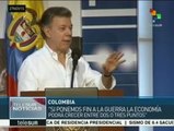 Santos: con el fin de la guerra, la economía de Colombia crecerá