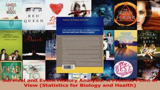 PDF Download  Survival and Event History Analysis A Process Point of View Statistics for Biology and Read Online