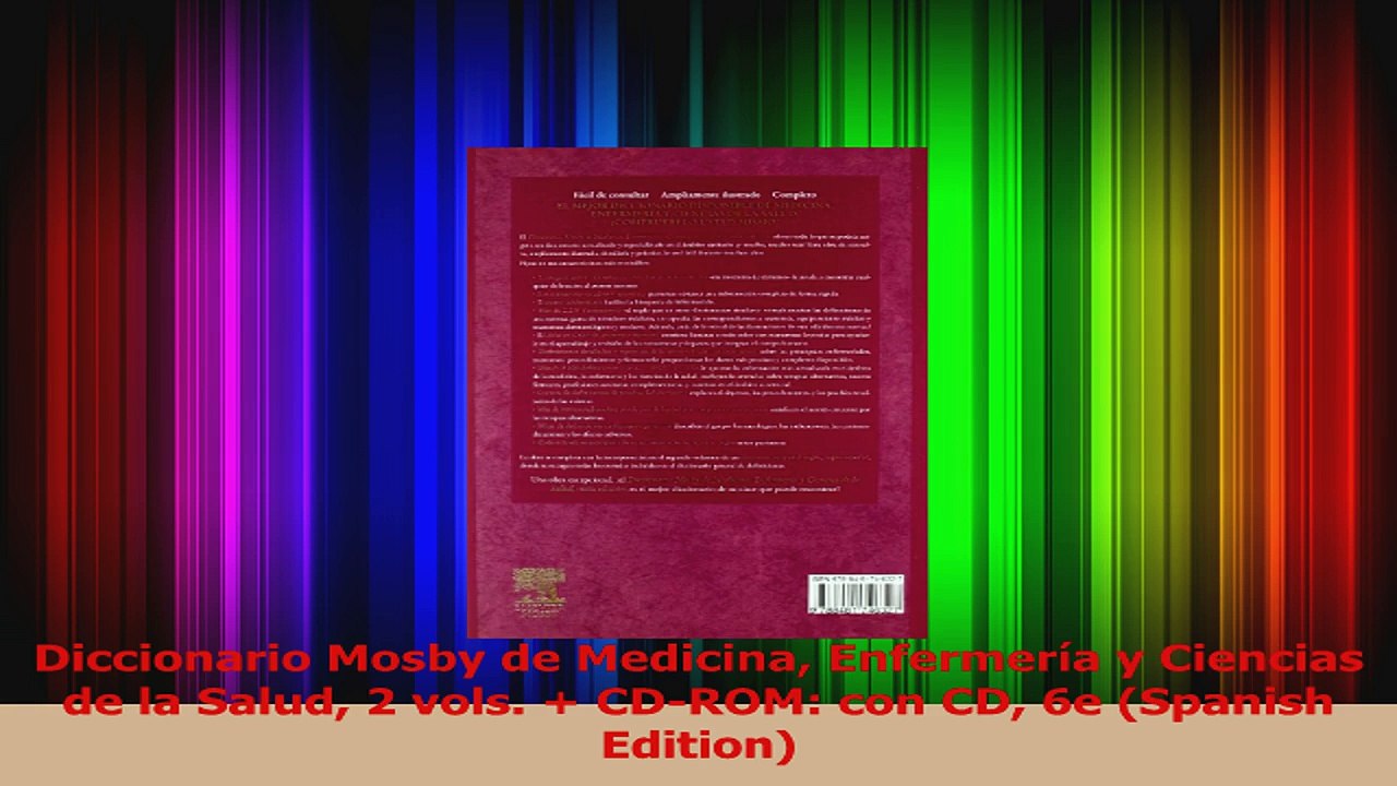 Diccionario Mosby de Medicina Enfermería y Ciencias de la Salud 2 vols  CDROM con CD PDF
