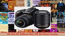 BEST SALE  Nikon D3200 242 MP CMOS Digital SLR with 1855mm VR and 55200mm NonVR DX Zoom Lenses
