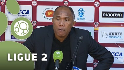 Conférence de presse AC Ajaccio - RC Lens (1-1) : Olivier PANTALONI (ACA) - Antoine  KOMBOUARE (RCL) - 2015/2016