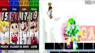 Peach VS Villager VS Dr Mario VS Luigi - Super Smash Bros 4