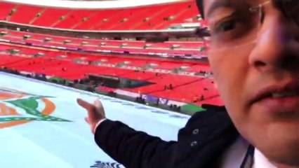 Narendra Modi : Behind the scenes at Wembley stadium.