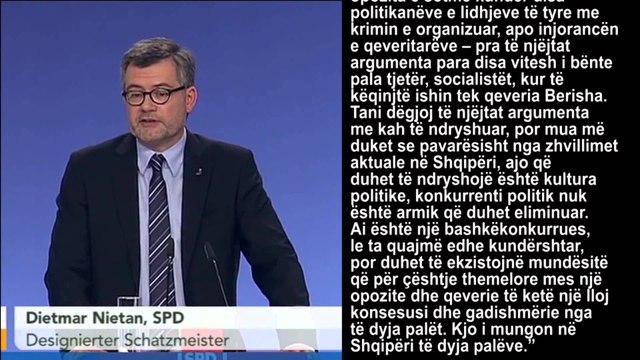 DEPUTETI GJERMAN, NIETAN: NUK ESHTE KOHA PER DOREHEQJEN E METES