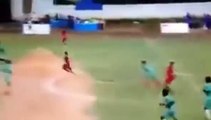 Footballer shoves opponent to the floor, was definitely NOT expecting this response