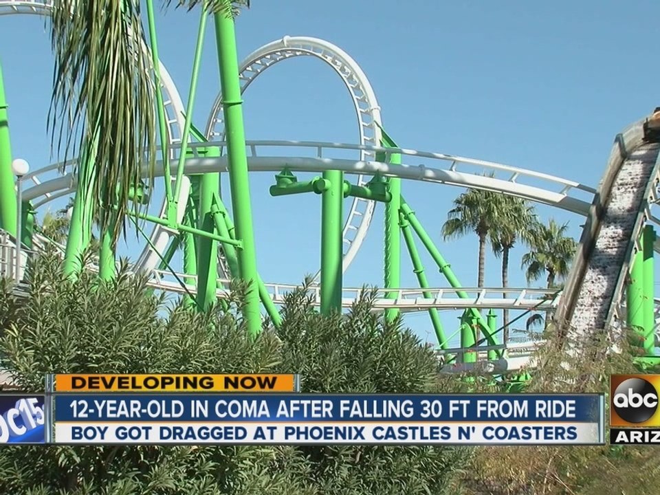 Grandfather rescues boy after falling off ride